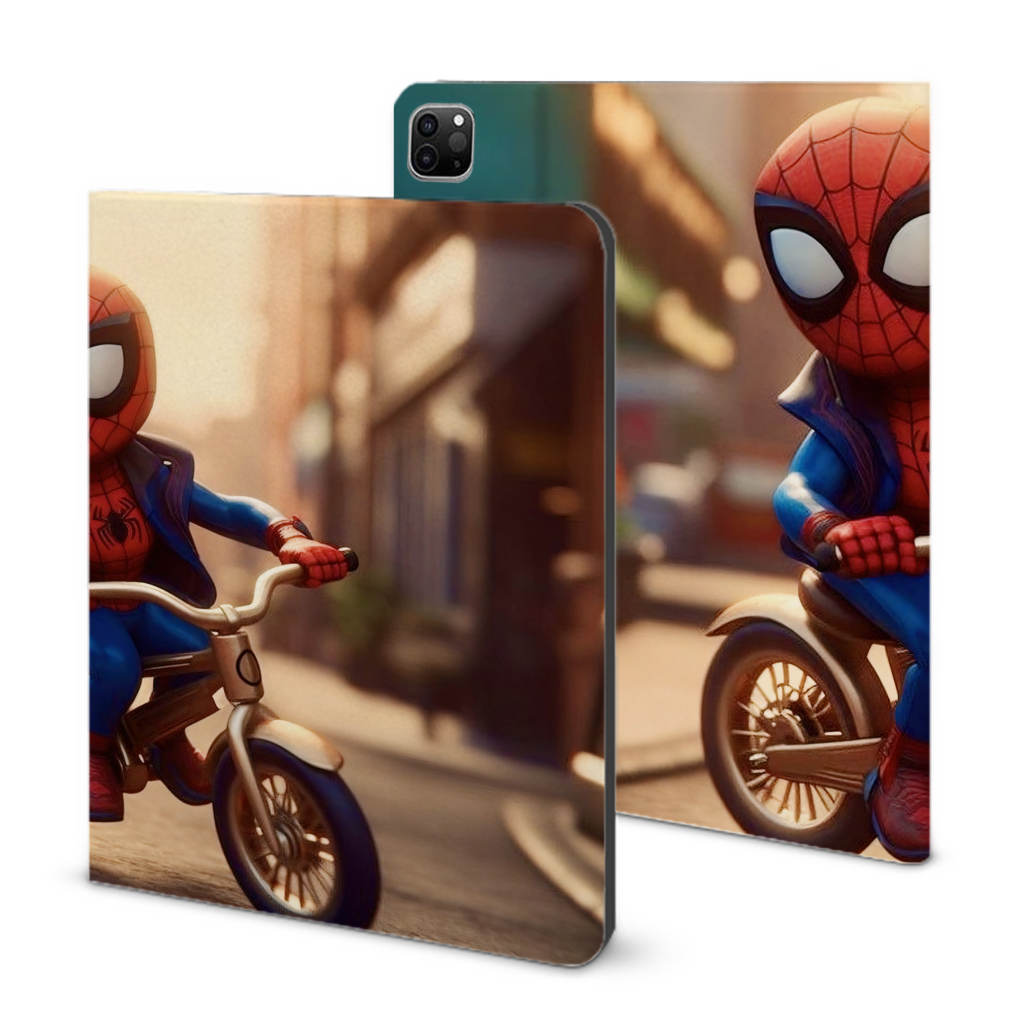 （画像用） Spider Man スパイダーマン IPad ケース ブック型 PUレザー TPU 耐衝撃 軽量 薄型 ペン収納なし 全面保護 IPad 各モデル対応